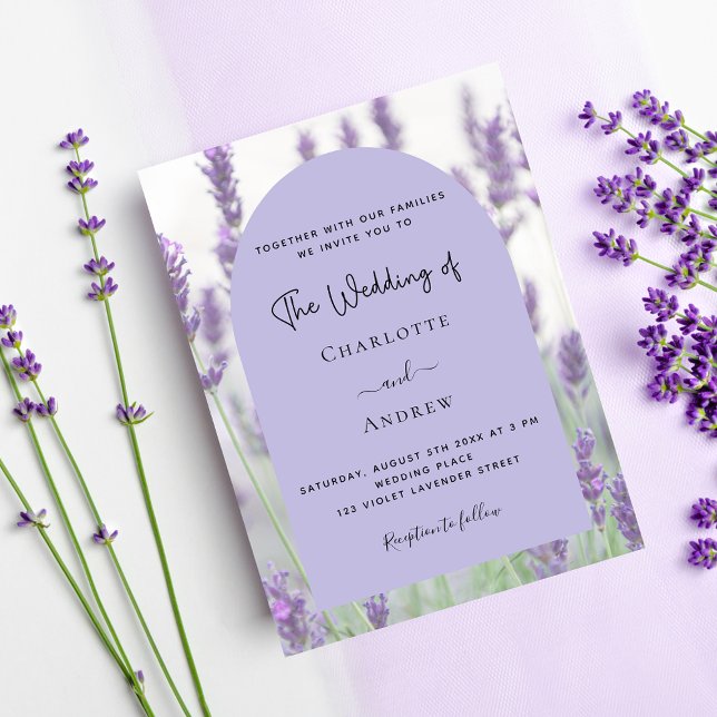 Lavanda floral convite para casamento (Criador carregado)