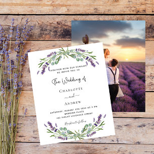 Lavanda floral foto orçamento convite para casamen