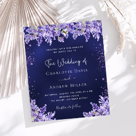 Lavanda floral marinho convite de casamento azul