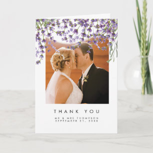 lavanda floral obrigado de casamento você cartão c