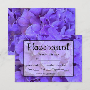 Lavanda floral roxa Elegante Hydrangeas RSVP