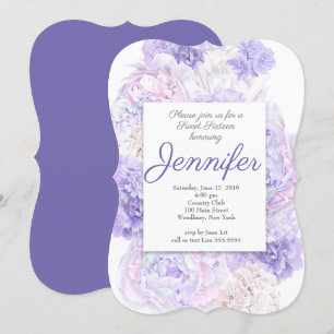 Lavanda Floral Sweet 16 Convite