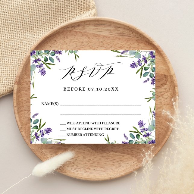Lavanda floral verde resposta ao casamento RSVP (Criador carregado)