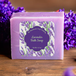 Lavanda Flores Sabão e Etiqueta de Cosméticos - 3