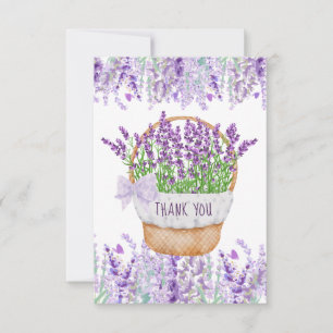 Lavanda Flower Basket Cartões de agradecimentos ve