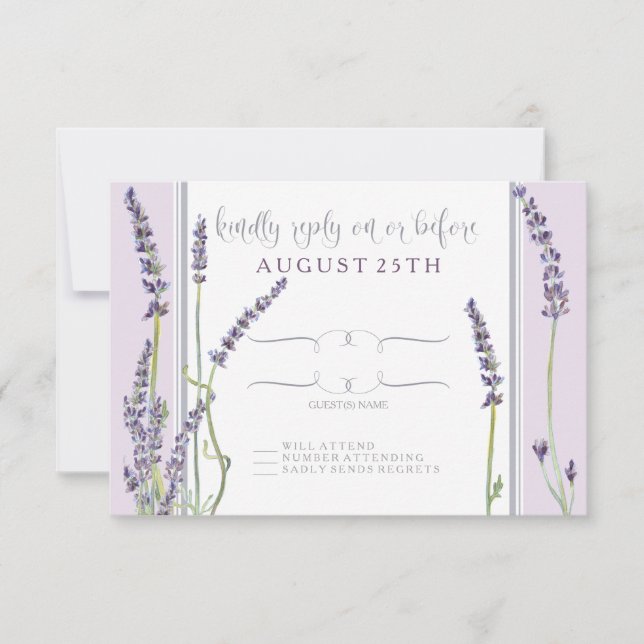 Lavanda francesa RSVP Tipografia Moderna Floral (Frente)