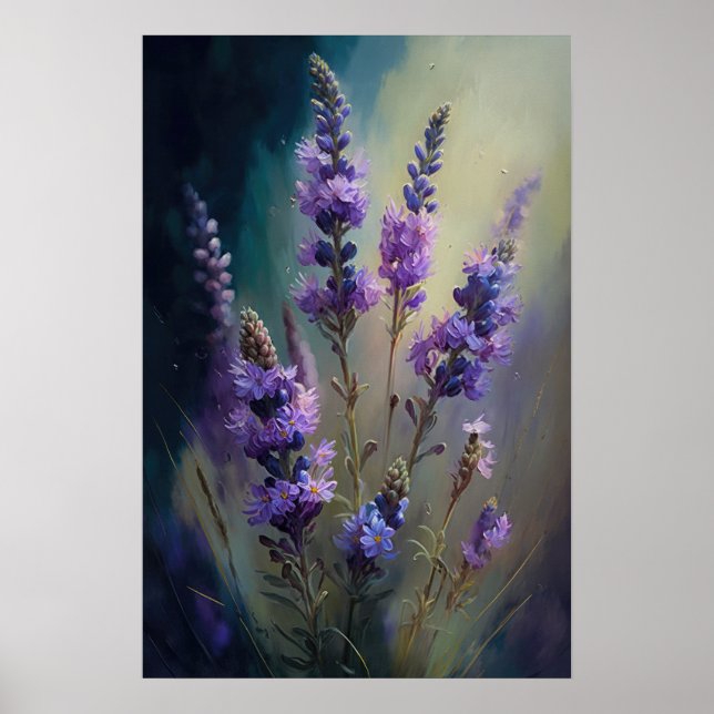 Lavanda Impressão de Flores de Poster (Frente)