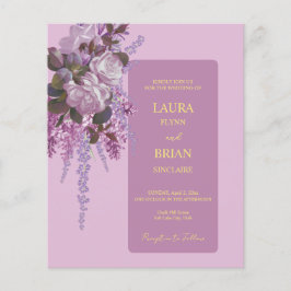 Lavanda,Lilases, Rosas, Convite para Casamento de