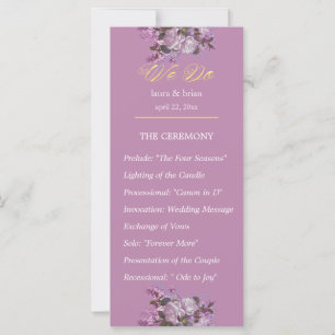 Lavanda, Lilases, Rosas, Programa de Casamento