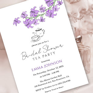 Lavanda Lily Bridal Tea Party Convite para Chá