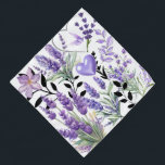 Lavanda Love Pet Bandana<br><div class="desc">Uma colagem de aquarelas graciosa com lavanda florescente, folhas delicadas e sotaque cardíaco brilhante. Matizes roxos macios e um olhar pintado à mão suscitam sentimentos de calma, e a beleza silenciosa da natureza. Perfeito para amantes florais, fãs de lavanda, e qualquer um atraído para arte botânica pacífica.</div>