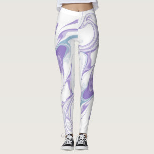 Lavanda Marble Dream Leggings - Abstrato Fluid Ar