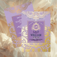 Lavanda Monograma Diamante Artdeco Elegante Casame