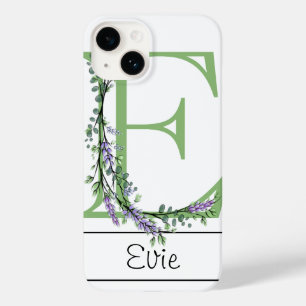 Lavanda Monograma E Eucalyptus Case-Mate iPhone Ca