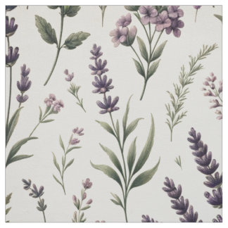 Lavanda no Tecido Floral Cream Vintage