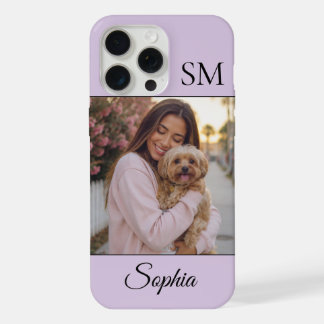 Lavanda Nome Personalizado Inicial Uma Foto