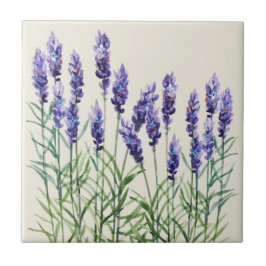 Lavanda pintada com aquarelas azulejo cerâmica