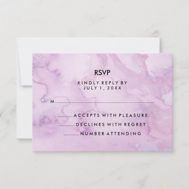 Lavanda Purple Watercolor, Procure Mitzvah RSVP (Frente)