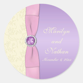 Lavanda, rosa e adesivo redondo de 1,5"