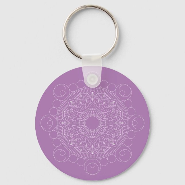 Lavanda Roxa de Chaveiro Roxo Mandala v2 (Frente)
