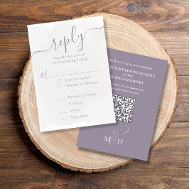 Lavanda RSVP de Refeição Clássica do Código QR Ele