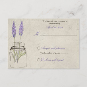 Lavanda russa Mason Jar RSVP Casamento