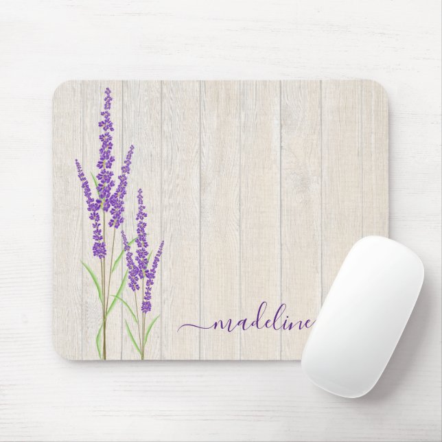 Lavanda Rústica Botânica| Mousepad Personalizado (Com mouse)
