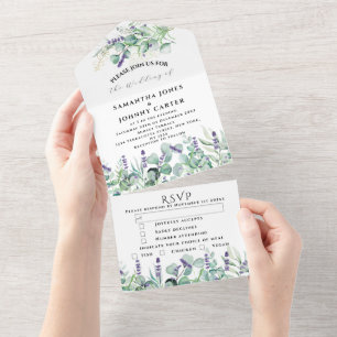 Lavanda rustica e Casamento Eucalyptus RSVP