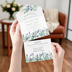 Lavanda rustica e Casamento Eucalyptus RSVP