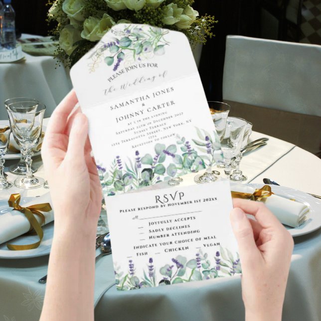 Lavanda rustica e Casamento Eucalyptus RSVP (Criador carregado)