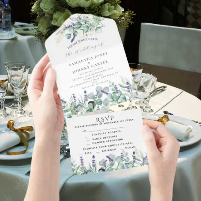 Lavanda rustica e Casamento Eucalyptus RSVP (Criador carregado)