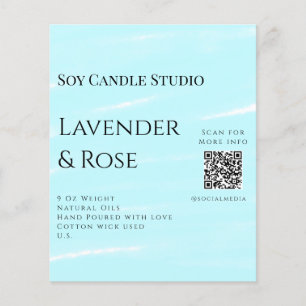 Lavanda soy candela com rosa adicione q r código t