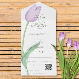 Lavanda Tulip Solo Purple Modern QR Code