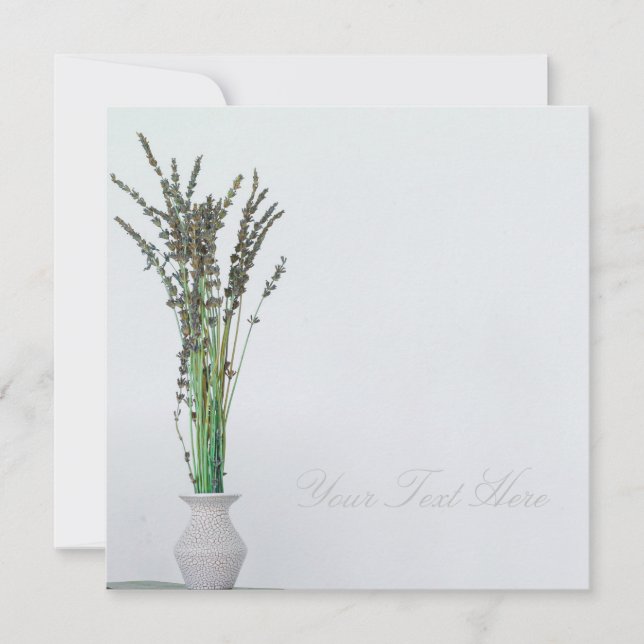 Lavanda Vase Minimalismo Sua Placa Plana De Texto (Frente)