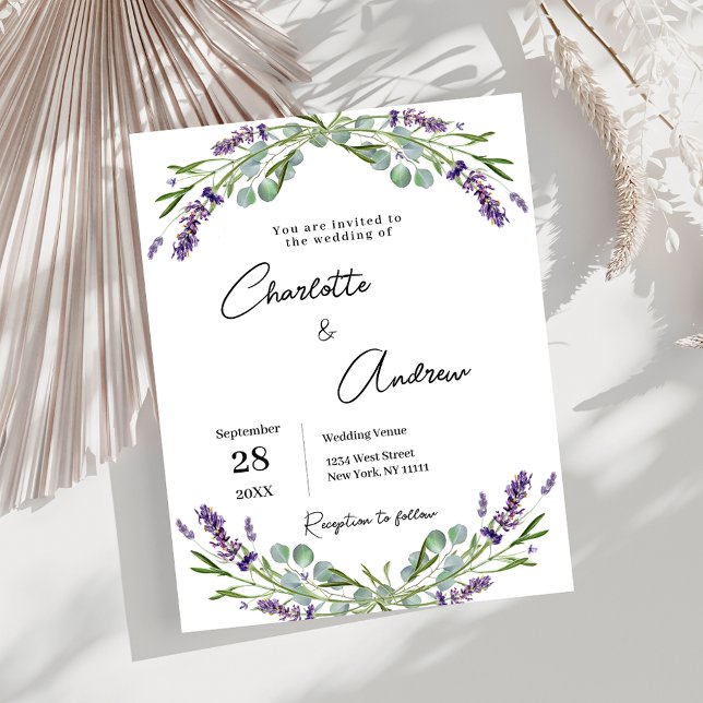 Lavanda verde floral script orçamento casamento (Criador carregado)