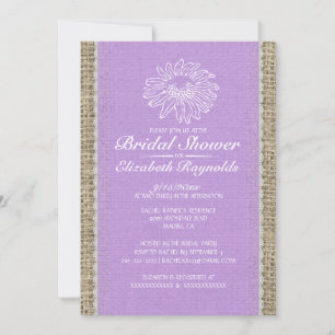 Lavanda Vintage Lace Convites de chá de panela