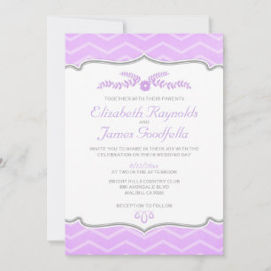 Lavanda Zigzag - Convites de Casamento