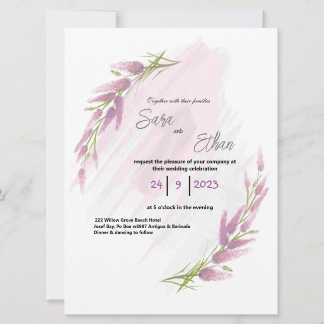 Lavander, flor silvestre de aquarela (Frente)