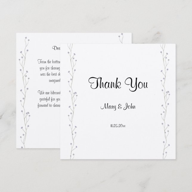 Lavander Floral Love Heart Wedding (Frente/Verso)