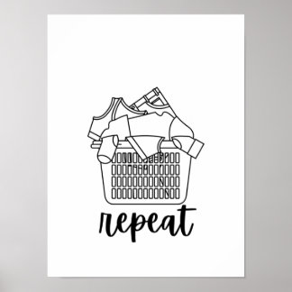 Lave posters de repetição de dobrar seco