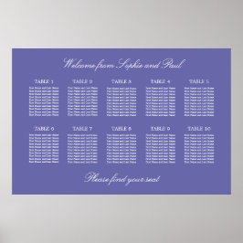 Lavender 10 Table Wedding Seating Chart Poster
