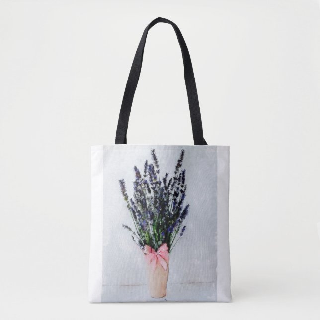 Lavender Bliss Bouquet Tote Bag (Frente)