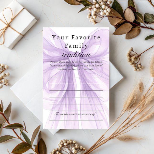 Lavender Bow Family Tradition Keepsake (Criador carregado)