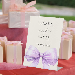 Lavender bow ivory cards gifts sign