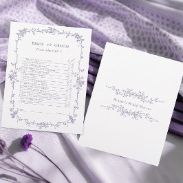 Lavender 'Bride or Groom' Bridal Shower Game 