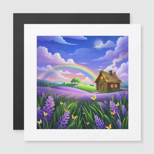 Lavender Field Rainbow Cottage Dream (Frente/Verso)