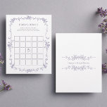Lavender Floral 'Bridal Bingo' Bridal Shower Game<br><div class="desc">Elegant Victorian French lavender floral 'Bridal Bingo' bridal shower game with custom text on the back. For more advanced customization of this design,  please click the DESIGN TOOL BUTTON above!</div>