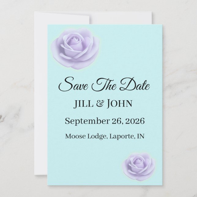 Lavender Floral Wedding Save The Date (Frente)