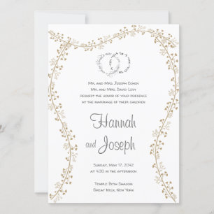 Lavish Elegant Chuppah Convites de casamento judeu