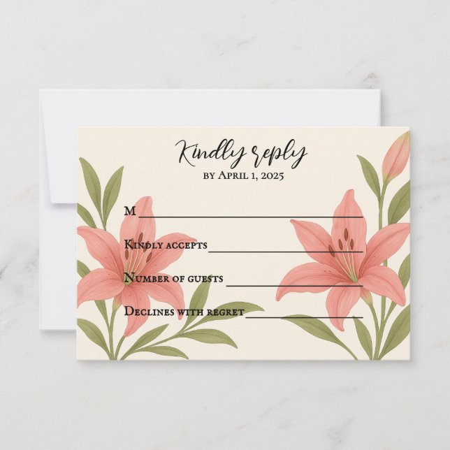 Lavish Lily RSVP Card (Frente)